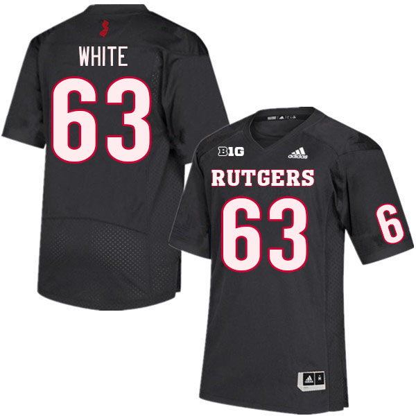 Men #63 Taj White Rutgers Scarlet Knights College Football Jerseys Stitched Sale-Black